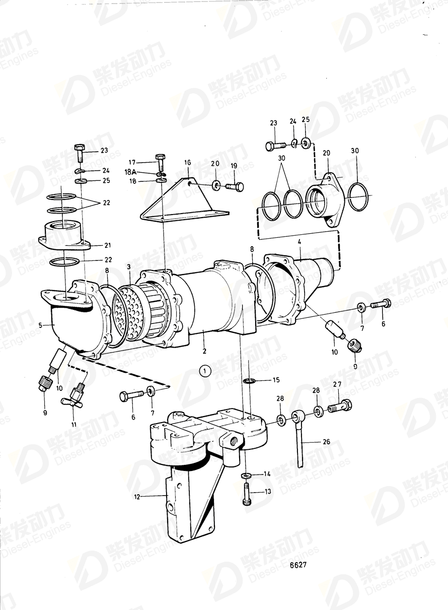 volvo penta End cover 843580 Drawing volvo penta End cover 843580 Drawing